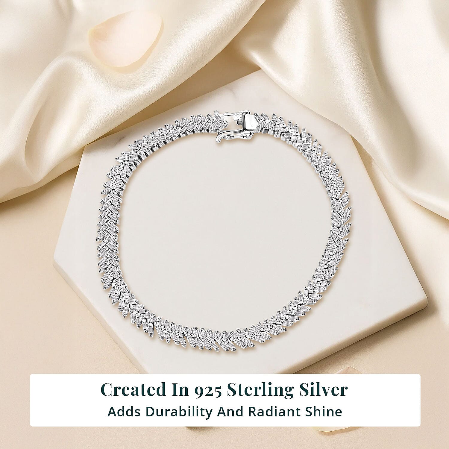 LUXURIANT DIAMOND - Lab Grown Diamant SI-GH Armband ca. 18.5 cm 925 Silber rhodiniert (7-8 Werktage Lieferzeit) ca. 4.00 ct