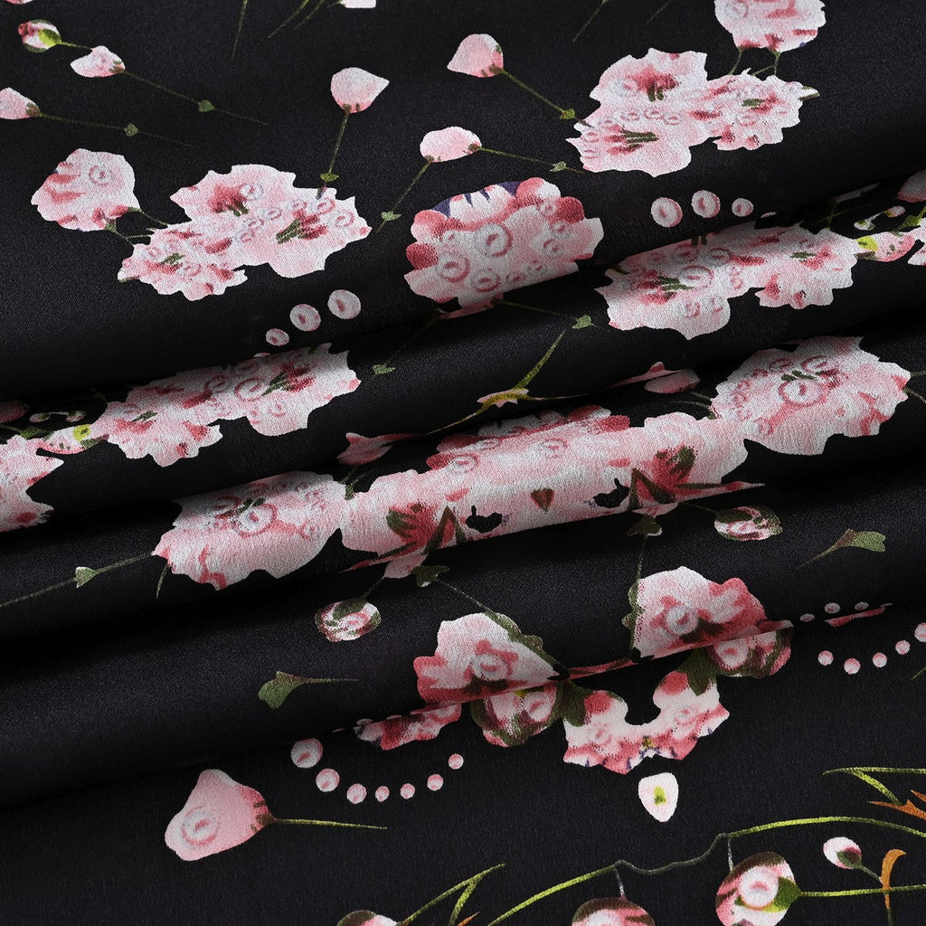 LA MAREY Signature Seidenschal aus 100% Maulbeerseide, 55 x 170 cm, Orange Floral