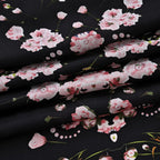 LA MAREY Signature Seidenschal aus 100% Maulbeerseide, 55 x 170 cm, Orange Floral