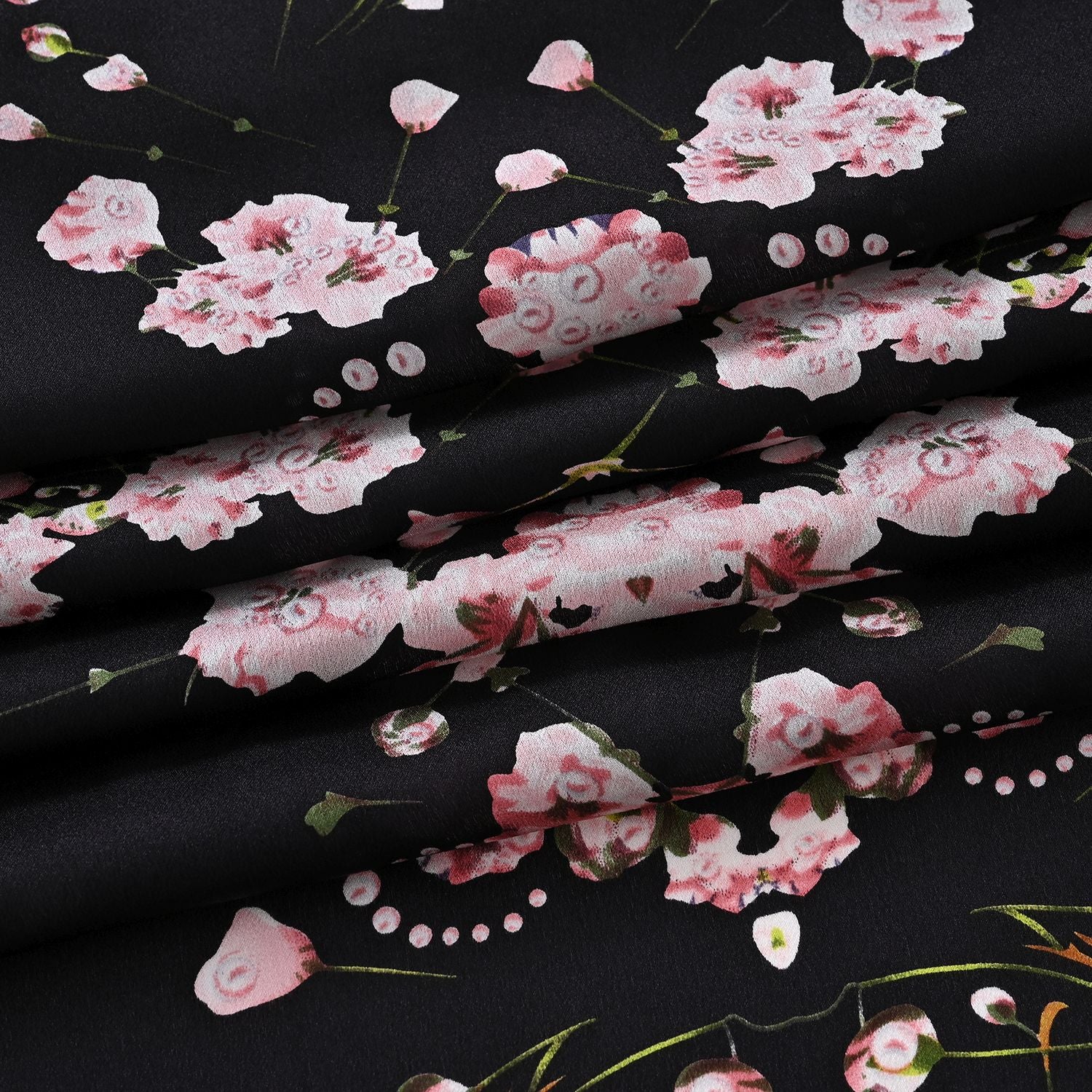 LA MAREY Signature Seidenschal aus 100% Maulbeerseide, 55 x 170 cm, Orange Floral