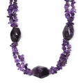 Afrikanischer Amethyst Halskette ca. 50 cm + 2.5 cm Extender, Nickelfreies Messing platiniert ca. 330.00 ct