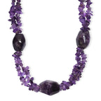 Afrikanischer Amethyst Halskette ca. 50 cm + 2.5 cm Extender, Nickelfreies Messing platiniert ca. 330.00 ct