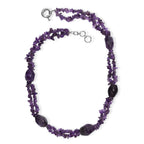 Afrikanischer Amethyst Halskette ca. 50 cm + 2.5 cm Extender, Nickelfreies Messing platiniert ca. 330.00 ct