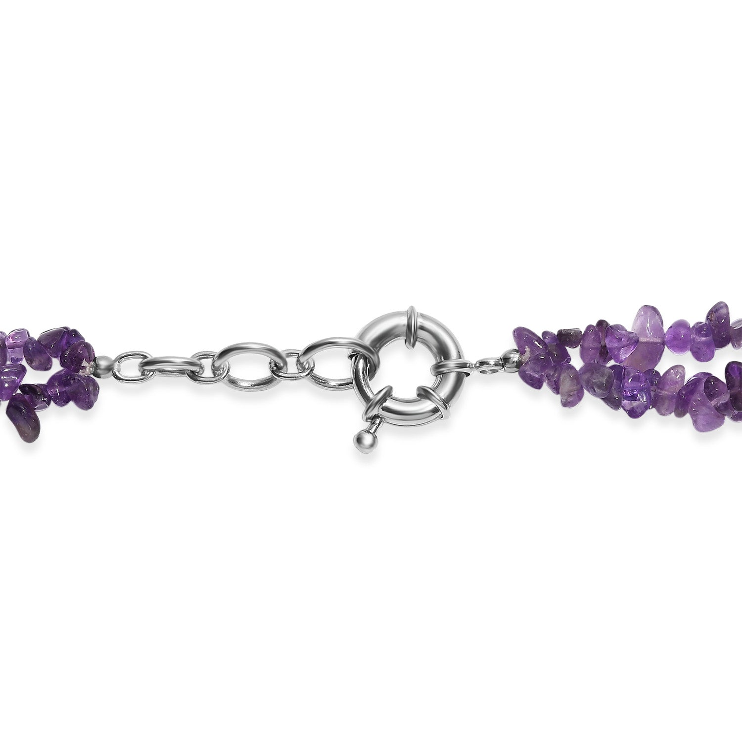 Afrikanischer Amethyst Halskette ca. 50 cm + 2.5 cm Extender, Nickelfreies Messing platiniert ca. 330.00 ct