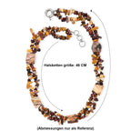 Mookite, Roter Zebra Jaspis Halskette ca. 50 cm Nickelfreies Messing Platiniert ca. 440.00 ct