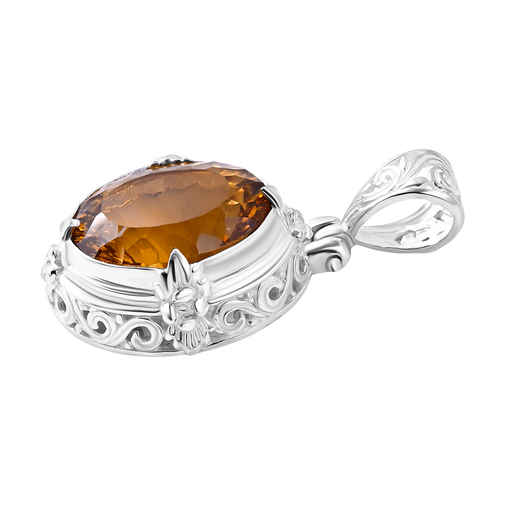 D'Joy AA Citrin (16x12mm) Anhänger 925 Silber ca. 8.48 ct