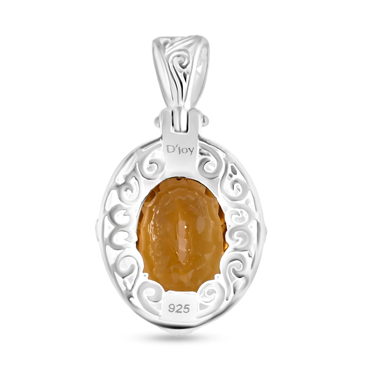 D'Joy AA Citrin (16x12mm) Anhänger 925 Silber ca. 8.48 ct