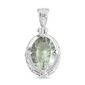 D'Joy AA Prasiolith (16x12mm) Anhänger 925 Silber ca. 8.90 ct