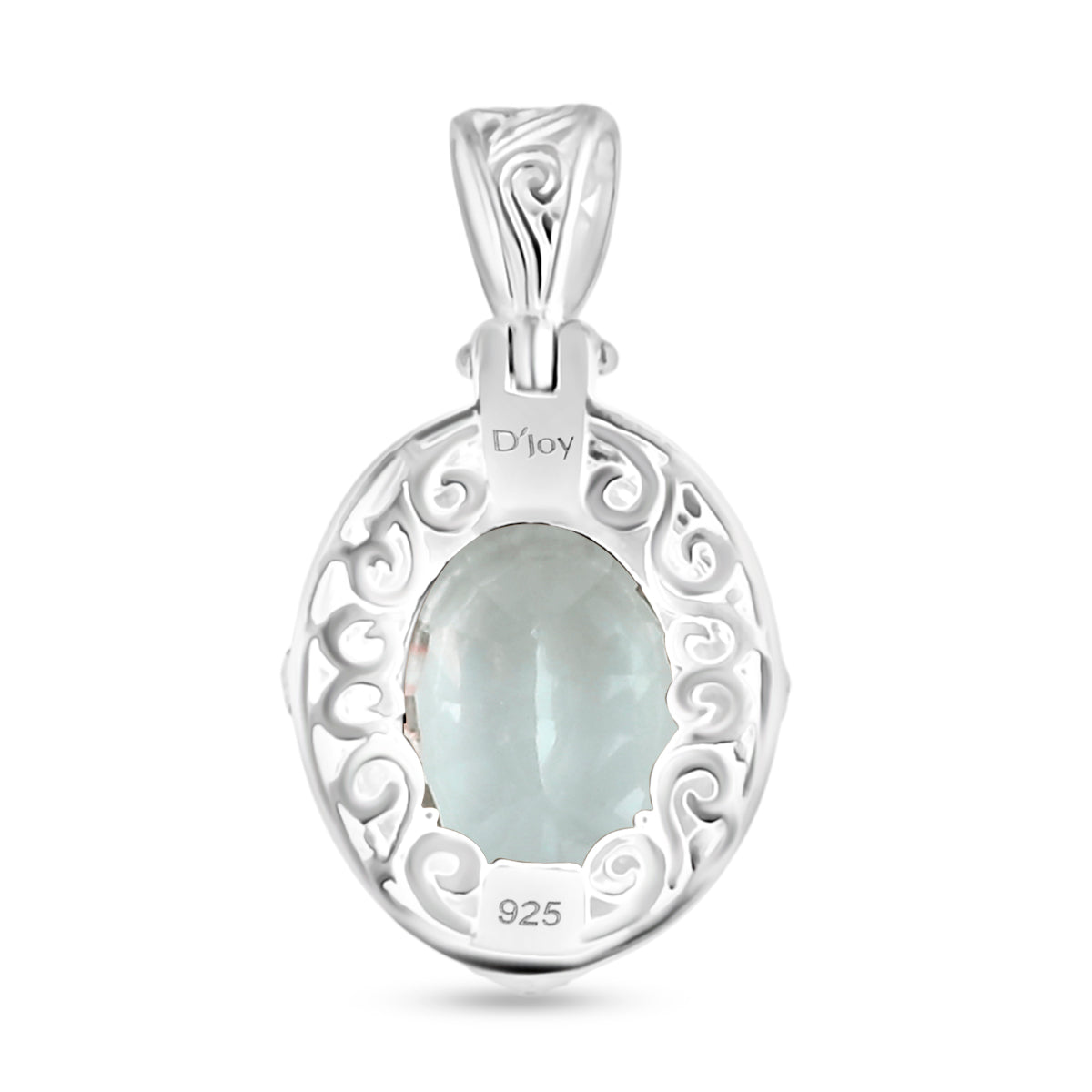 D'Joy AA Prasiolith (16x12mm) Anhänger 925 Silber ca. 8.90 ct