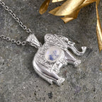 D'Joy Premium Regenbogen Mondstein Anhänger 925 Silber ca. 2.98 ct