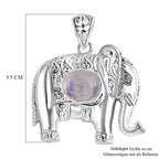 D'Joy Premium Regenbogen Mondstein Anhänger 925 Silber ca. 2.98 ct