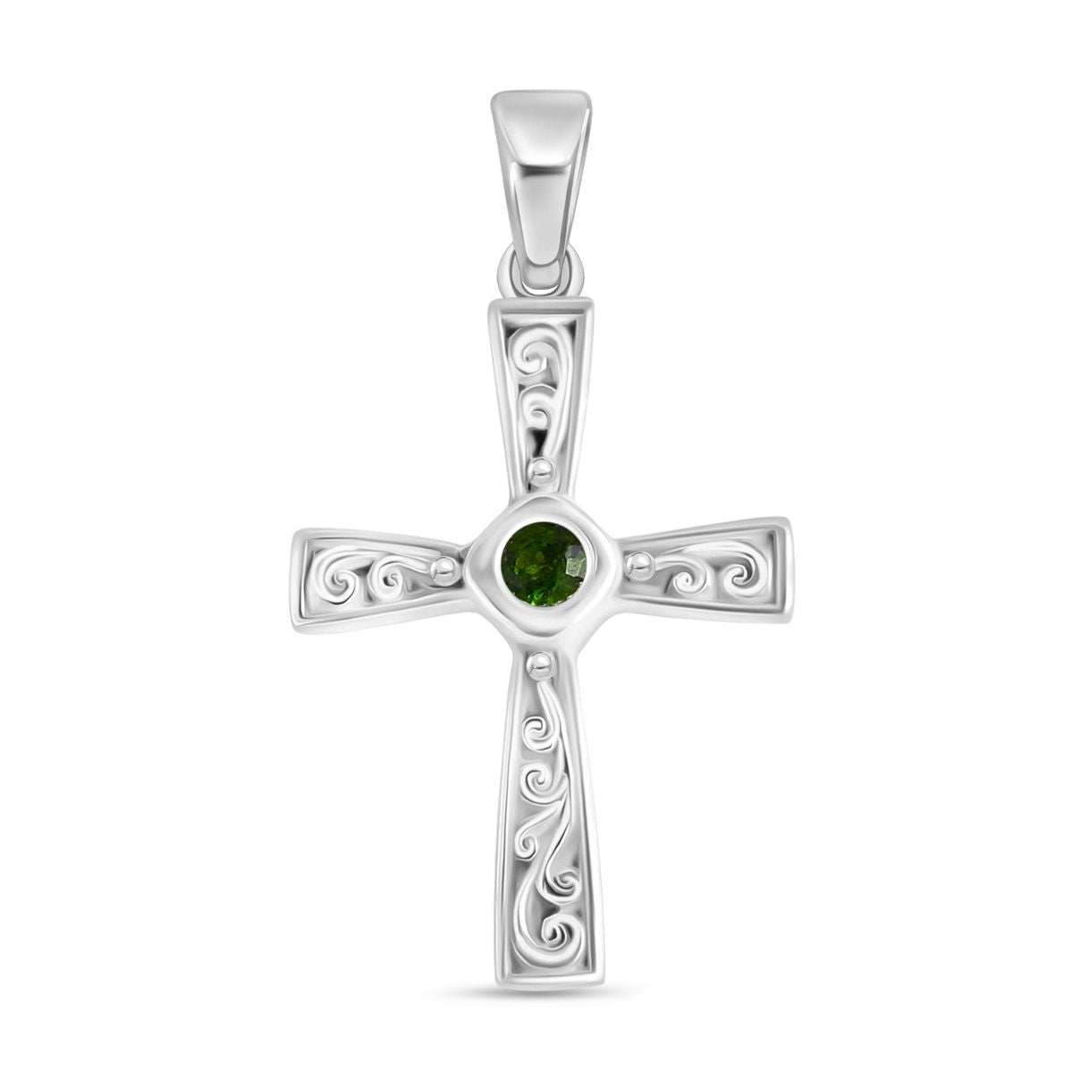 Royal Bali - Natürlicher Chromdiopsid Anhänger 925 Silber ca. 0.15 ct