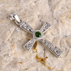 Royal Bali - Natürlicher Chromdiopsid Anhänger 925 Silber ca. 0.15 ct