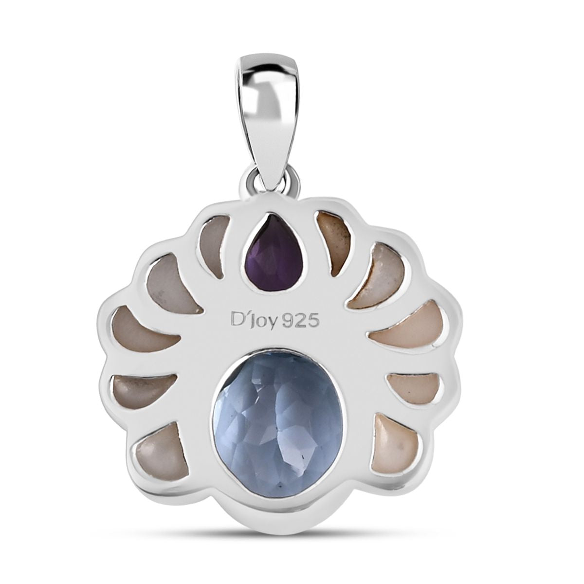 Royal Bali - D'Joy Himmelblauer Topas, Afrikanischer Amethyst Anhänger 925 Silber