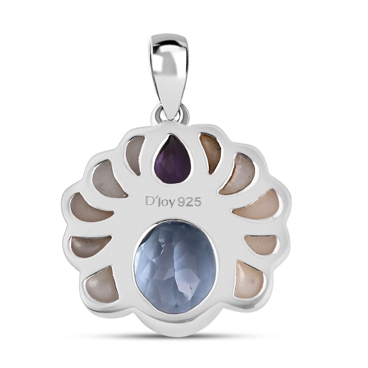 Royal Bali - D'Joy Himmelblauer Topas, Afrikanischer Amethyst Anhänger 925 Silber