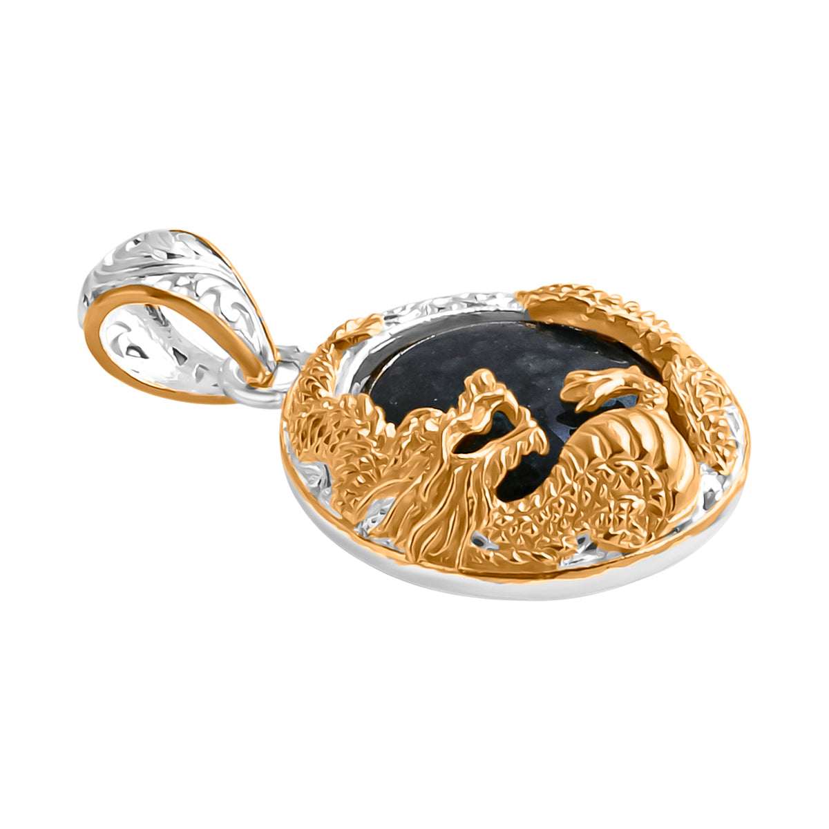 D'Joy Royal Bali EXTREM SELTEN - Natürlicher Olmek Jadeit Anhänger 925 Silber, Bicolor, ca. 19.12 ct