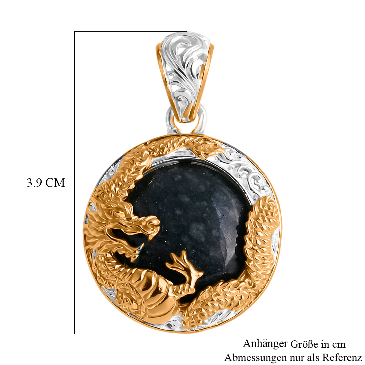 D'Joy Royal Bali EXTREM SELTEN - Natürlicher Olmek Jadeit Anhänger 925 Silber, Bicolor, ca. 19.12 ct