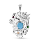 D'Joy Larimar, Citrin Anhänger 925 Silber ca. 11,69 ct.