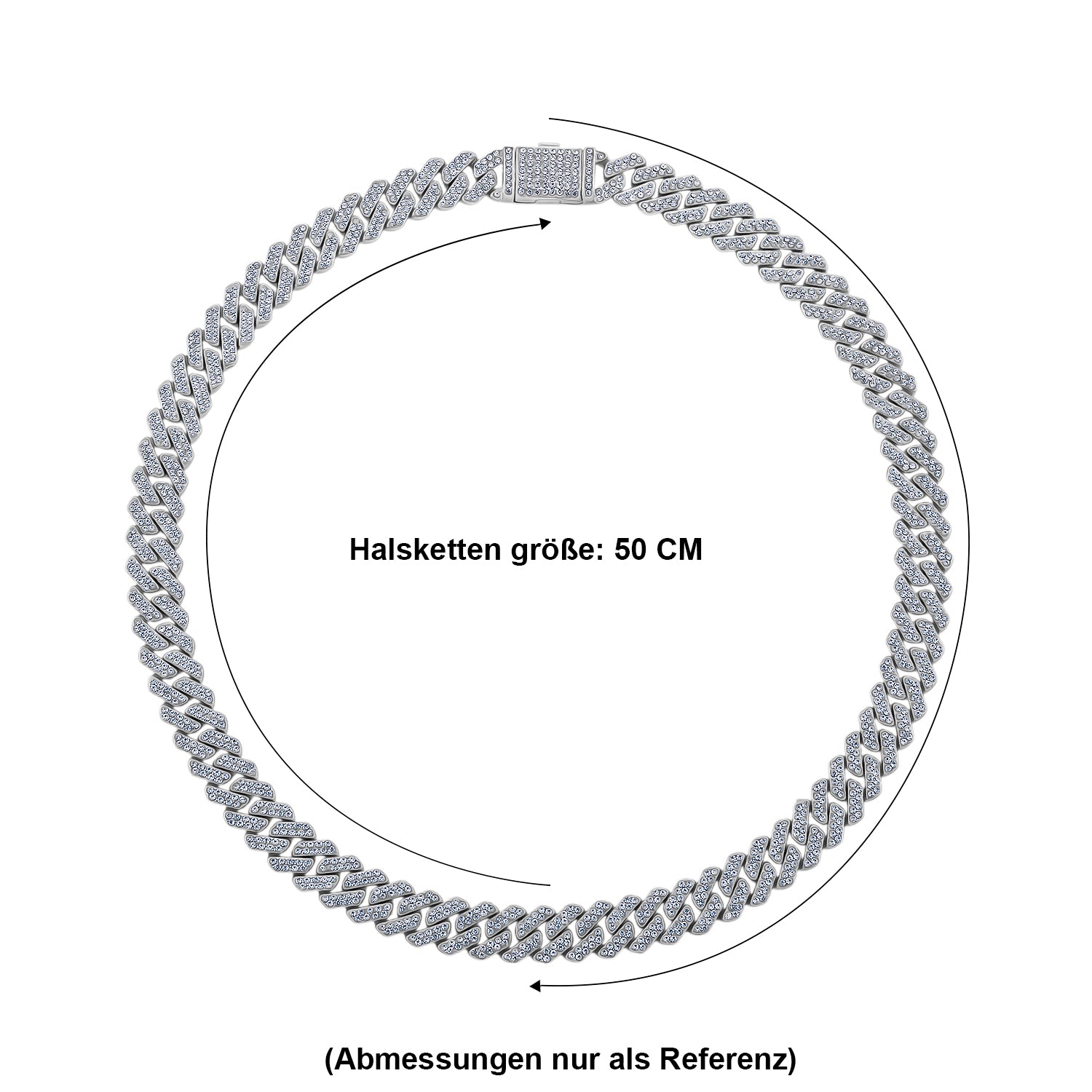 Weißer Kristall Halskette ca. 50 cm Standard