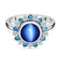 D'Joy Aurora Mondstein, Weißer Zirkon Ring 925 Silber rhodiniert (Größe 17.00) ca. 2,99 ct