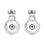 D'Joy Aurora Mondstein, Weißer Zirkon Ohrringe 925 Silber rhodiniert ca. 2.40 ct