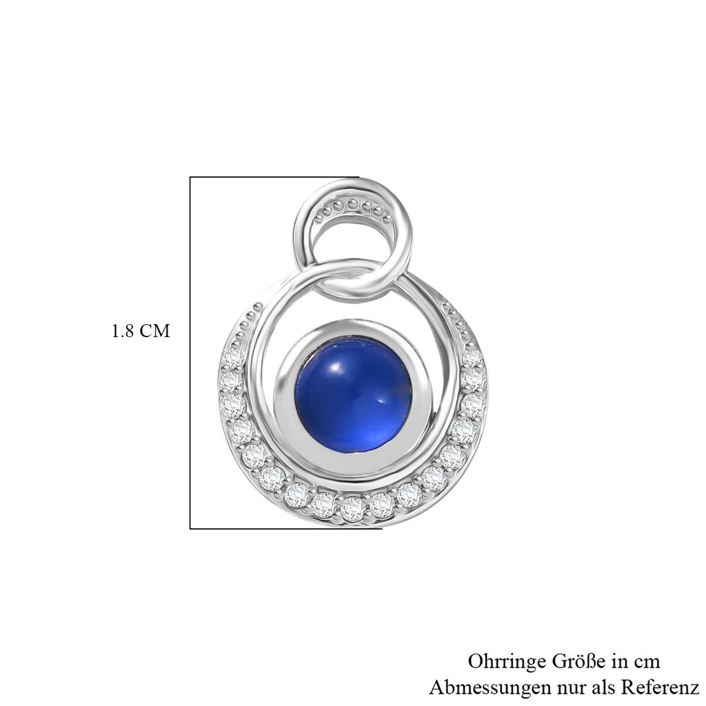 D'Joy Aurora Mondstein, Weißer Zirkon Ohrringe 925 Silber rhodiniert ca. 2.40 ct