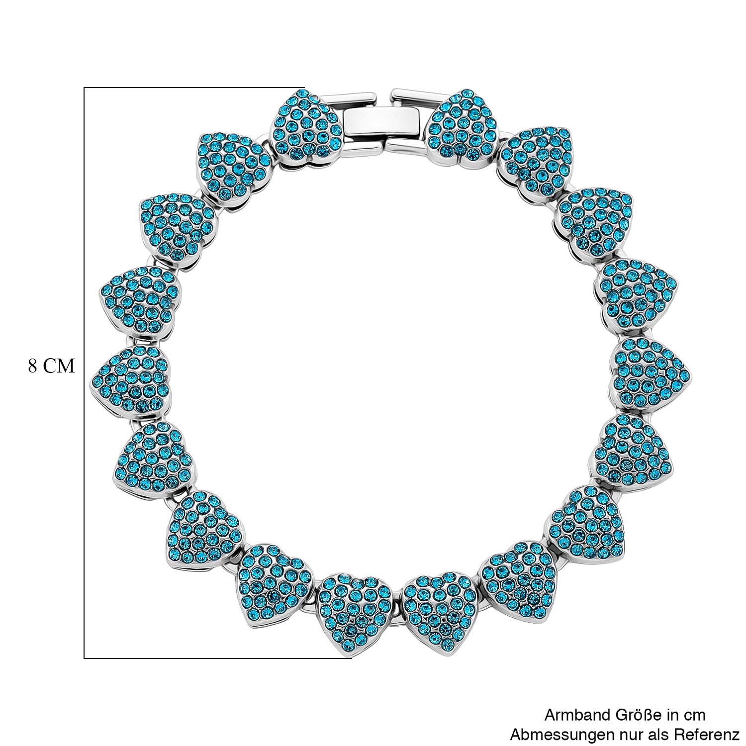 Blau Kristall Armband ca. 19 cm Standard
