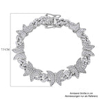 Weißer Kristall Armband ca. 19 cm, Silberfarben