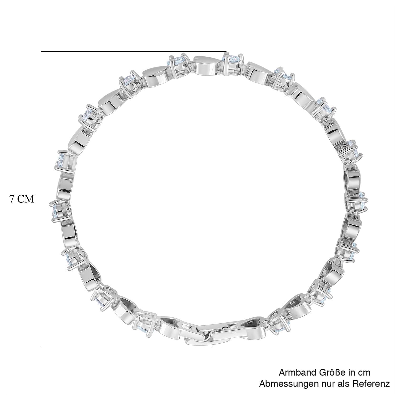 Weißer Kristall Armband ca. 19 cm, silberfarben