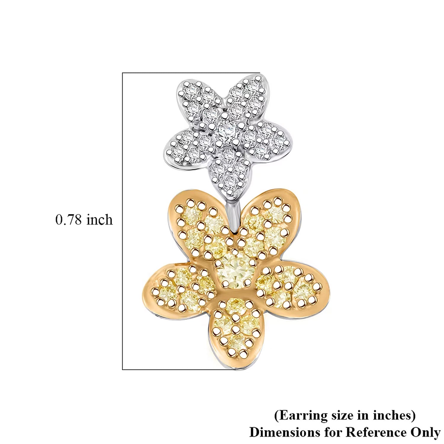LUXURIANT DIAMOND - Lab Grown Gelb Diamant VS-EF, Lab Grown Diamant Ohrringe 925 Silber Rhodiniert (10-15 Werktage Lieferzeit) ca. 0.50 ct