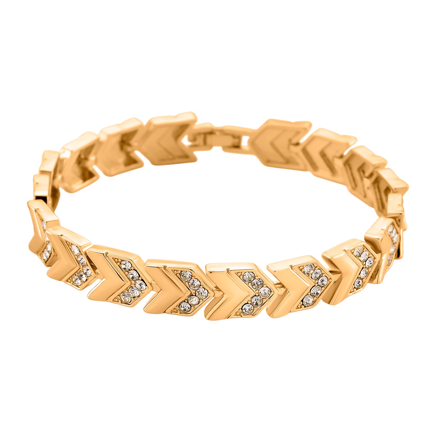 Weißer Kristall Armband ca. 19 cm Std Gelb
