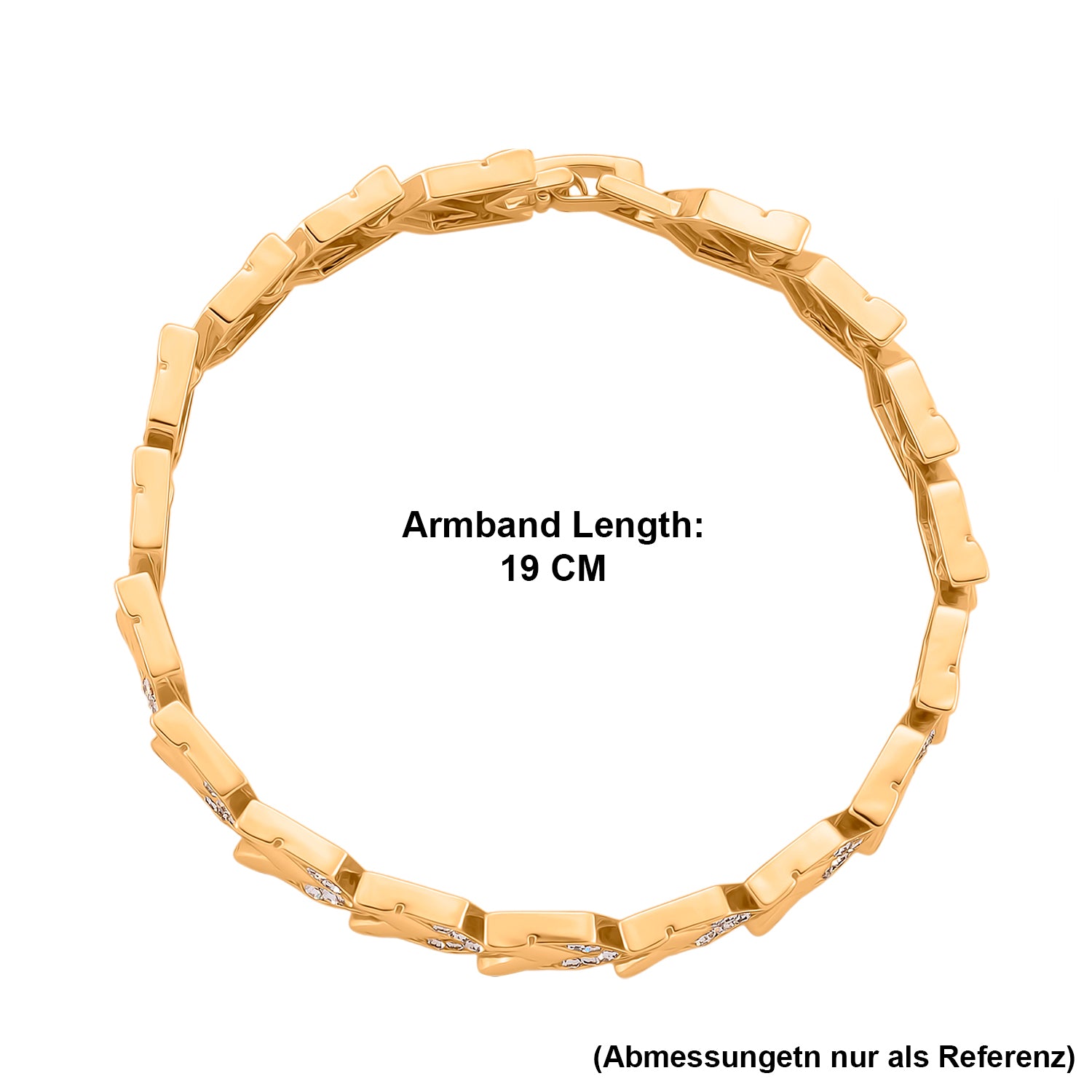 Weißer Kristall Armband ca. 19 cm Std Gelb