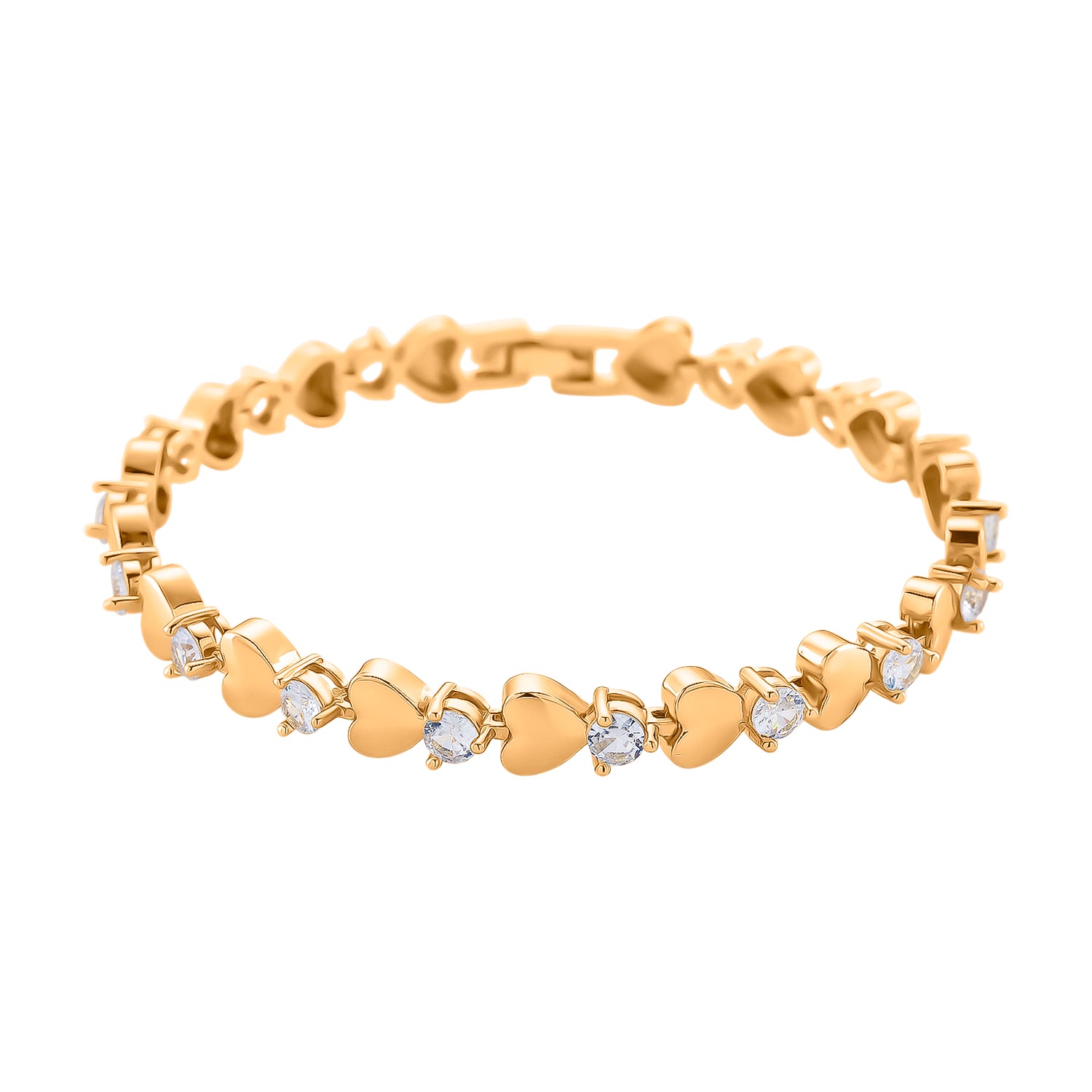 Weißer Kristall Armband ca. 19 cm, goldfarben