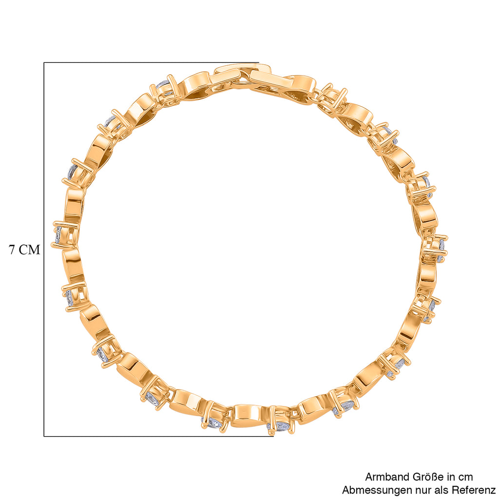 Weißer Kristall Armband ca. 19 cm, goldfarben