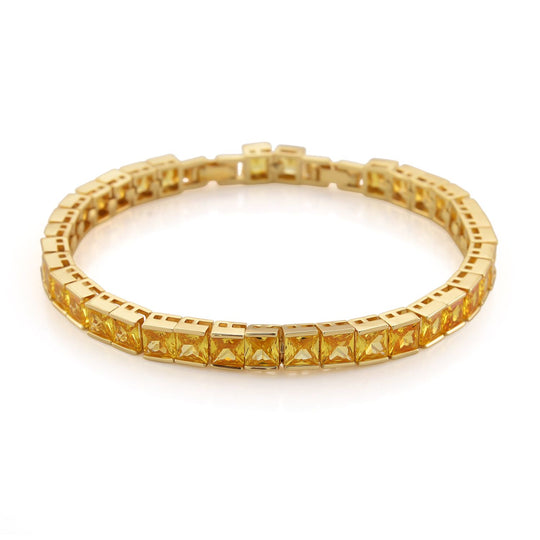 Weißer Zirkonia Armband ca. 18 cm mit 2.5 cm extender, goldfarben