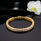 Gelber kubisches Zirkonia Armband ca. 18 cm mit 2.5 cm verlängerung, Goldfarben