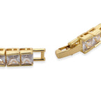 Gelber kubisches Zirkonia Armband ca. 18 cm mit 2.5 cm verlängerung, Goldfarben