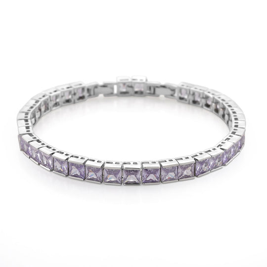 Weißer Zirkonia Armband ca. 18 cm mit 2.5 cm extender, goldfarben