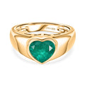 D'Joy Smaragd-Quarz Triplette Ring 925 Silber 750 Gelb Vergoldet (Größe 16.00) ca. 2,18 ct