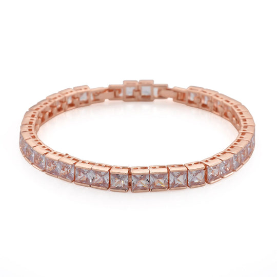 Weißer Zirkonia Armband ca. 18 cm mit 2.5 cm extender, goldfarben