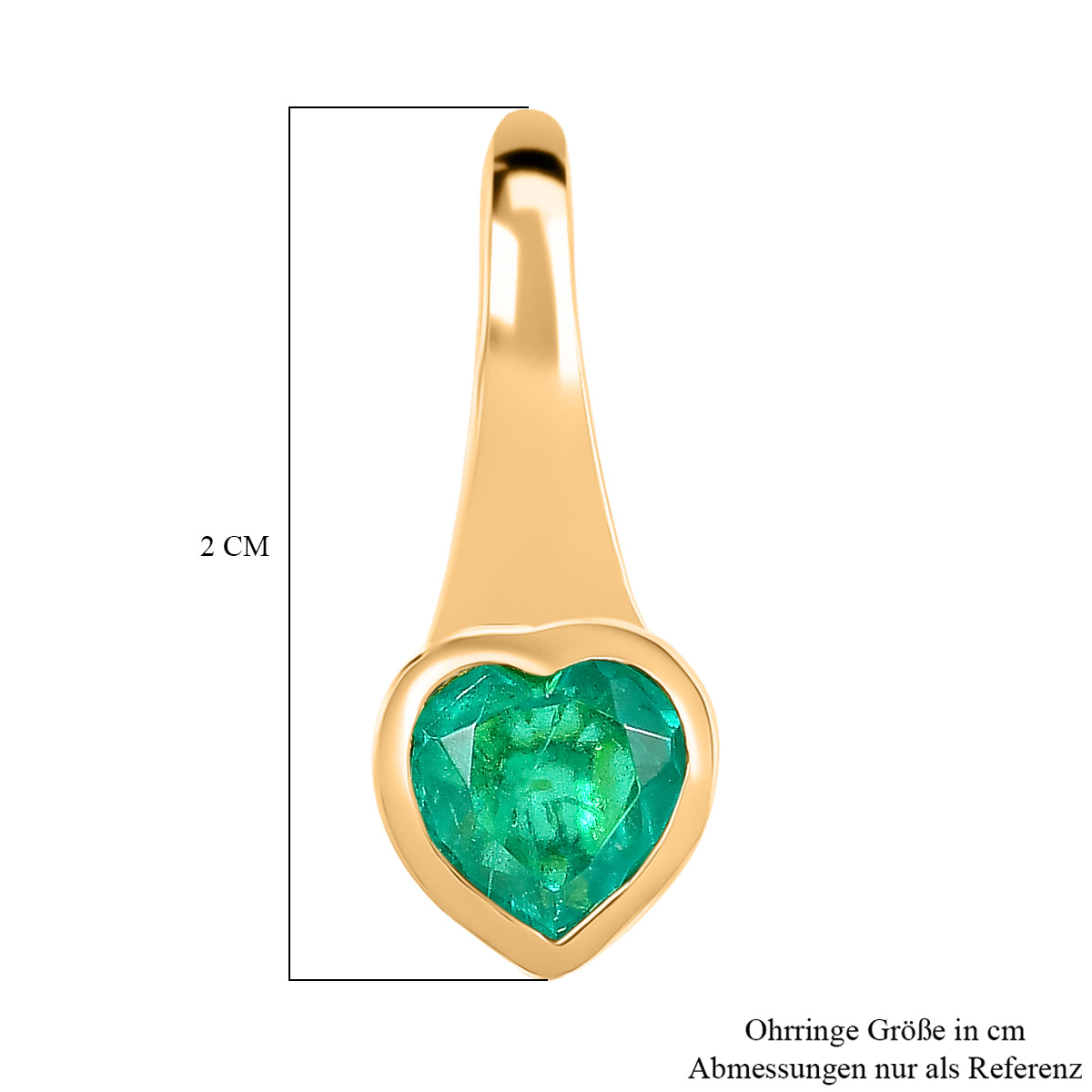 D'Joy Smaragd-Quarz Triplette Ohrringe 925 Silber 750 Gelb Vergoldet ca. 1,82 ct.