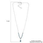 D'Joy AA Blauer Zirkon Halskette ca. 45 cm 925 Silber rhodiniert ca. 4.07 ct