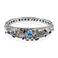 D'Joy Royal Bali Mehrfarbiger Schweizer Blautopas, Peridot Armreif ca. 19 cm 925 Silber ca. 6.99 ct
