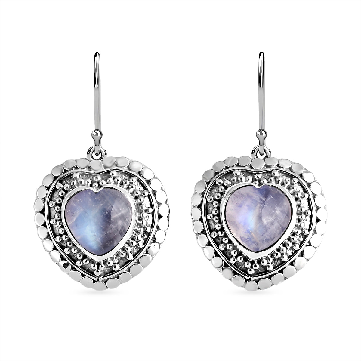 D'Joy Royal Bali Premium Regenbogen Mondstein Ohrringe 925 Silber ca. 4.04 ct