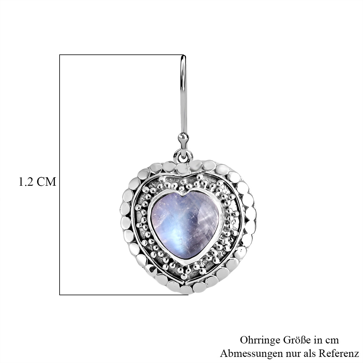 D'Joy Royal Bali Premium Regenbogen Mondstein Ohrringe 925 Silber ca. 4.04 ct