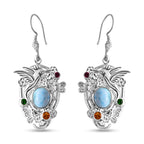 D'Joy Royal Bali Larimar, Citrin Ohrringe 925 Silber ca. 9.76 ct