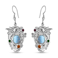 D'Joy Royal Bali Larimar, Citrin Ohrringe 925 Silber ca. 9.76 ct