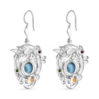 D'Joy Royal Bali Larimar, Citrin Ohrringe 925 Silber ca. 9.76 ct