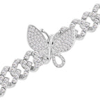 DESIGNER INSPIRIERT Weißer Kristall Armband ca. 19 cm, Silberfarben