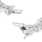 DESIGNER INSPIRIERT Weißer Kristall Armband ca. 19 cm, Silberfarben